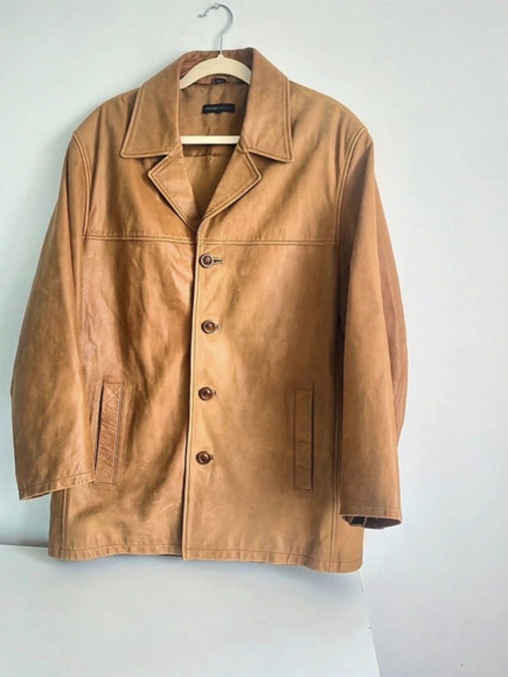 Rudsak Leather Blazer Jacket in Brown Size Medium